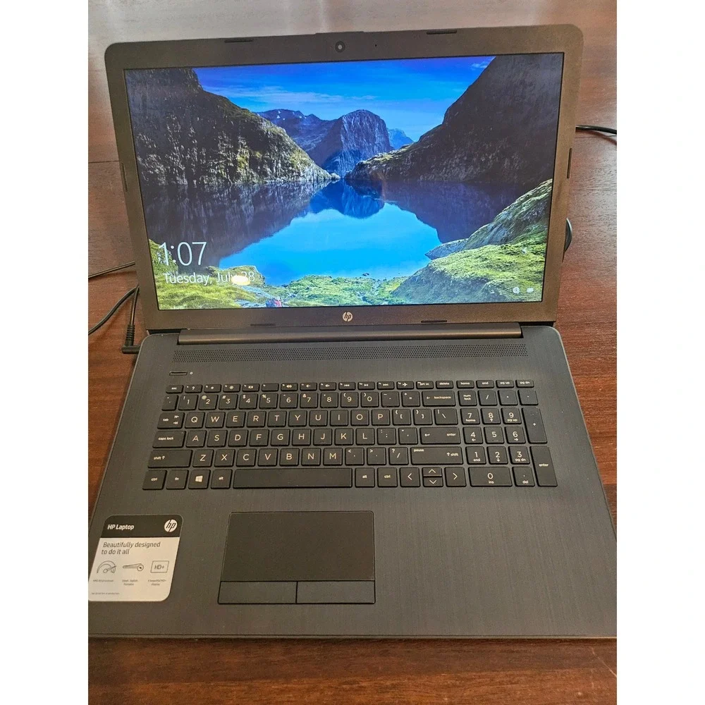 HP Laptop PC 17 inch Grey AMD A9 Processor HD 16 GB W Power cord